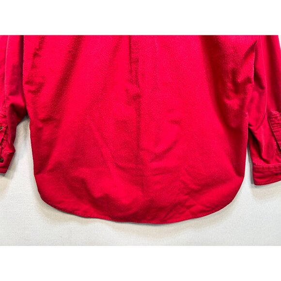 Woodrich Mens Long Sleeve Button Down Shirt Large Red Cotton Casual Pocket - Picture 12 of 12